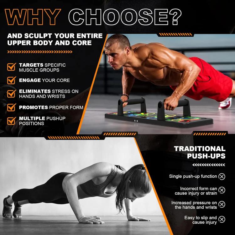STRONGA PowerPress Pro ( 15-in-1 Push-Up Board) For Chest, Shoulders, Triceps & Back