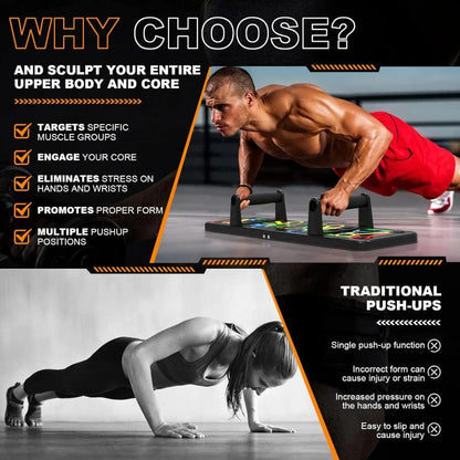 STRONGA PowerPress Pro ( 15-in-1 Push-Up Board) For Chest, Shoulders, Triceps & Back