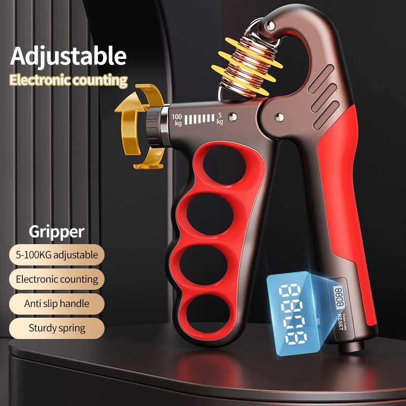 STRONGA - Adjustable RepCount Hand Gripper (100kg)